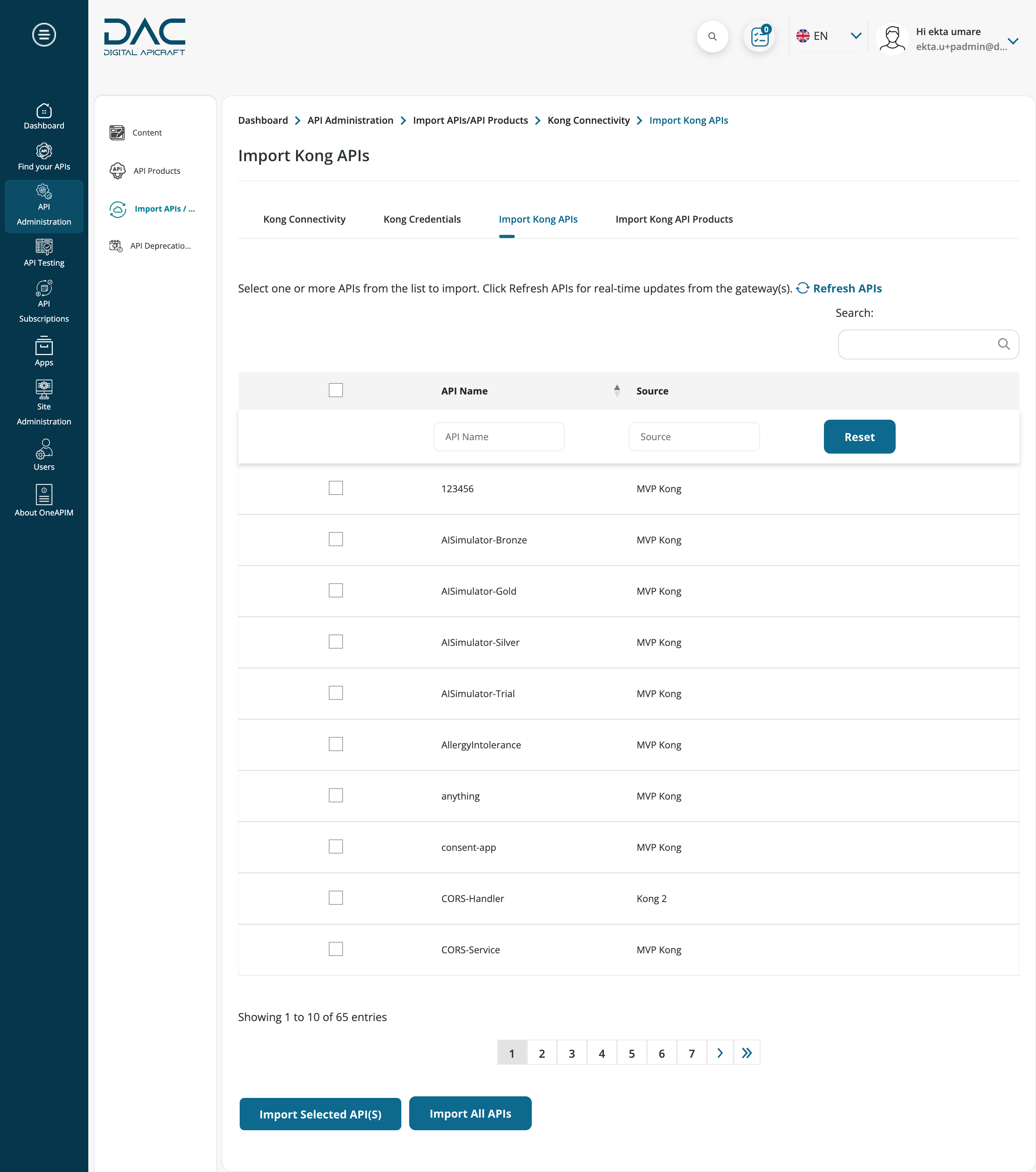 Sync Kong Apis