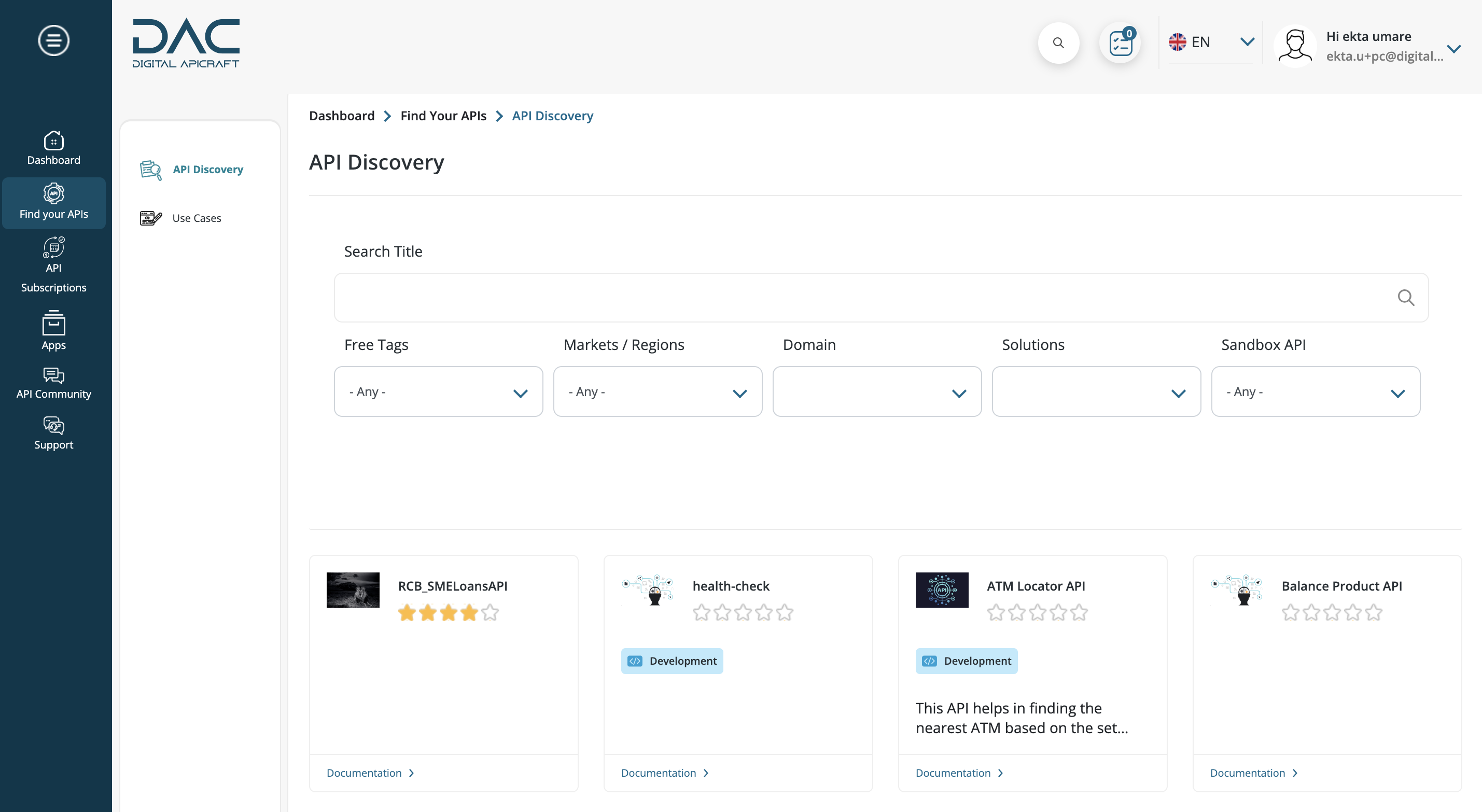 Api discovery page