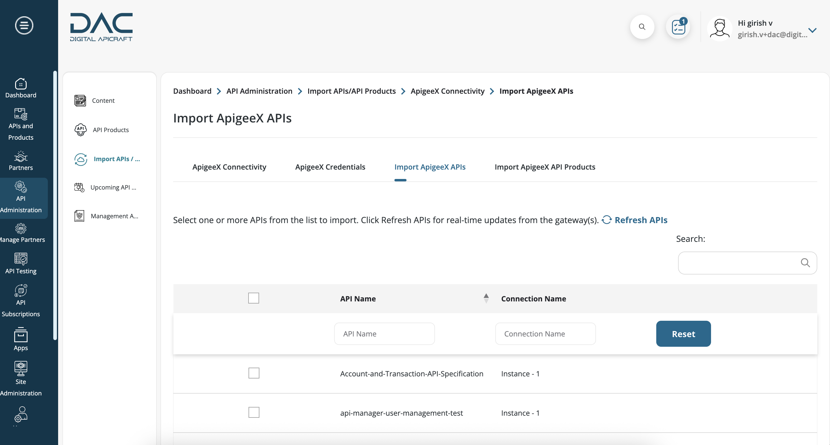 Import Apigeex APIs