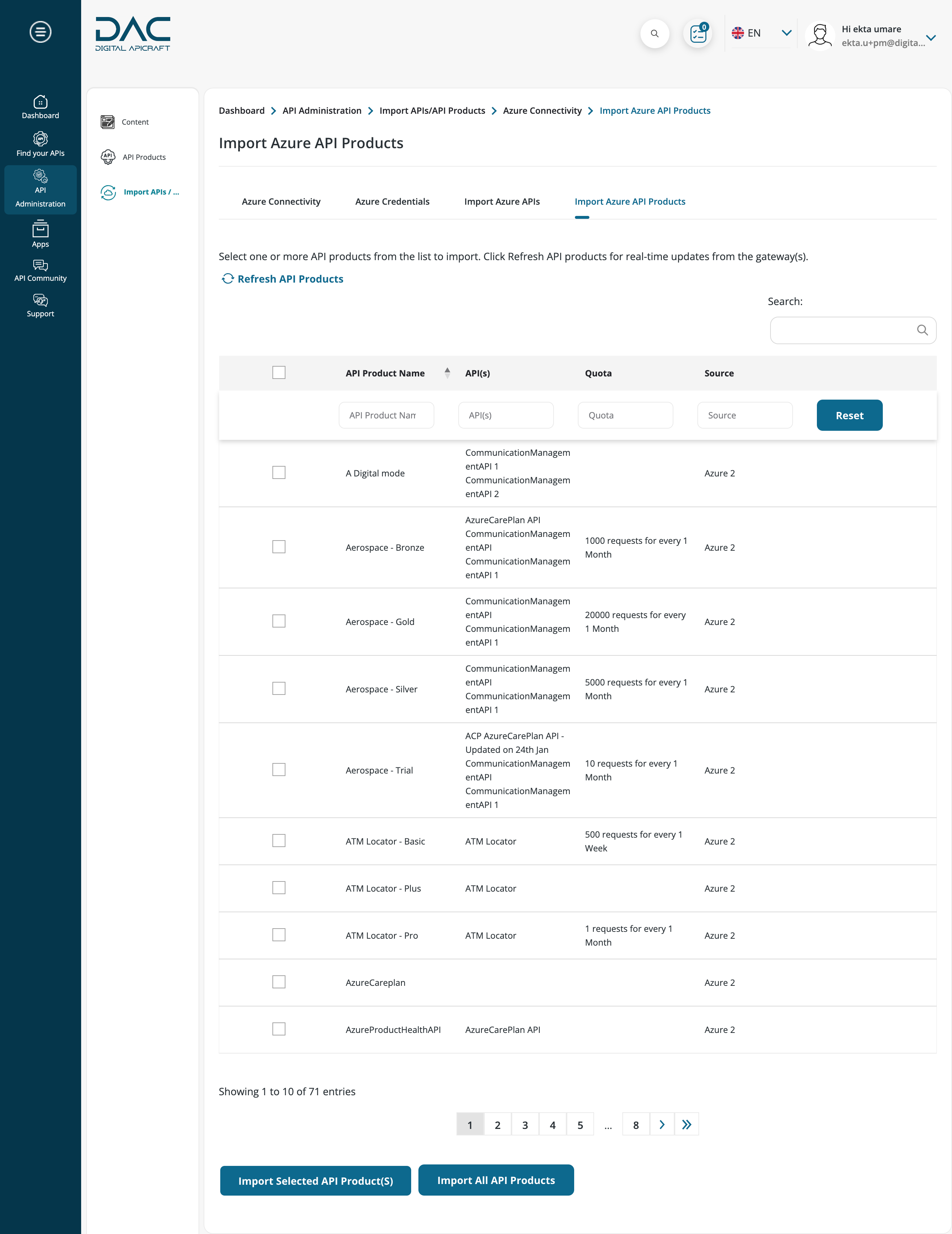 Sync Azure API Product